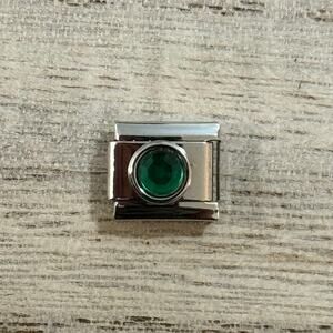 May Birthstone Italian Charm Bracelet Link